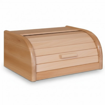 Buche Brotkëschte 32 cm Holz Broutkëscht Rouladekëscht Brout Roulkipp Echt Holz Nei