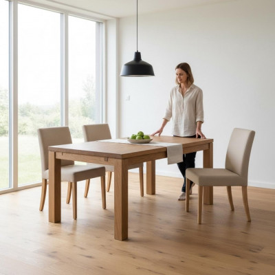 Iessdësch Holzdësch Holz Dëscher Dësch Iesszëmmer Massiv 80 * 80 cm Iesszëmmerdësch