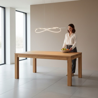 Modernen Dësch Iessdësch Holz Holzdësch Iesszëmmer Wunnzëmmertësch Massivholz Nei