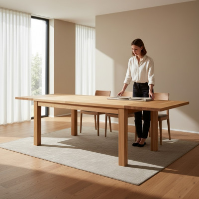 Iessen Dësch Massiv Dësch Echt Holz Dëscher Iesszëmmer Massiv 120x80cm Kichen Eech