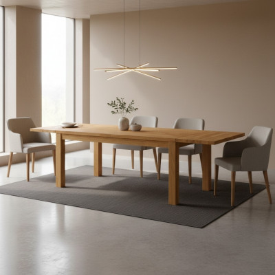 Dësch Echt Holz Eech Massivholz Iessdëscher Vollmassiv 140x90cm Dëscher Echt Holz