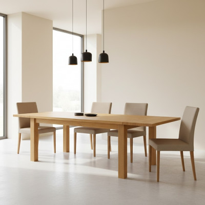 Dësch Iessdësch Eechte Holz Holzdësch Dëscher Iesszëmmer 160x80cm Massivholz Nei