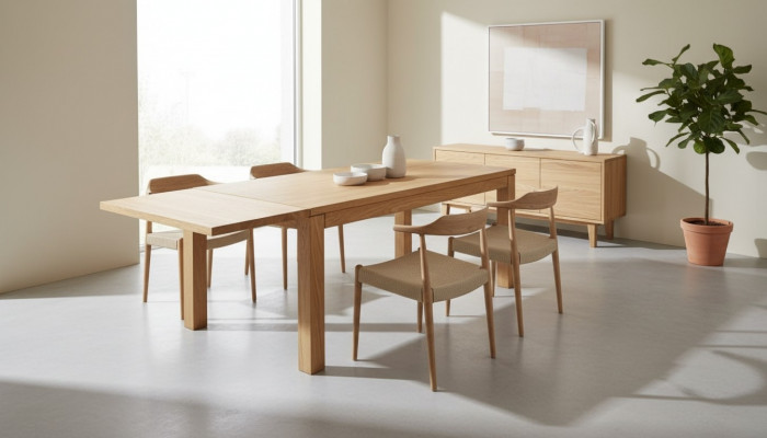 Dësch Eech Iesszëmmerdësch Wunnzëmmer Kichen Iesszëmmer voll Holz massiv Dëscher Nei