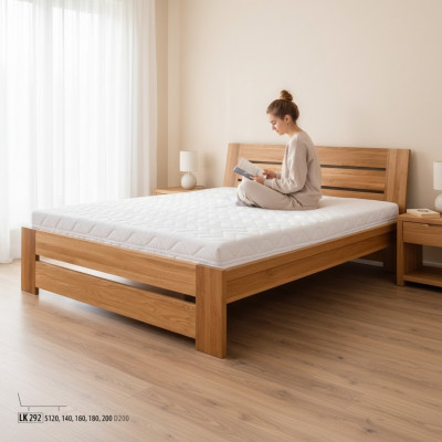 Holzbett Echt Holz Bett Hotel Design Stil Massiv 120x200 Schlofzëmmer