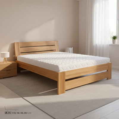Holzbett Echt Holz Bett Hotel Design Stil Massiv 120x200 Schlofzëmmer