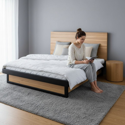 Modernt Bett Echt Holz 160x200cm Design Better Bettgestell Eech Stil Nei