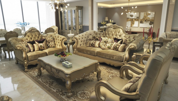 Luxus Sofagarnitur 3+2+1 Sëtzer Set Sofa Këssen Couchen Couch