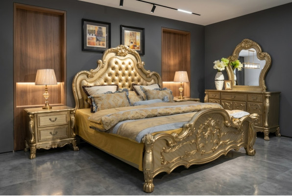 Bett Polsterbett Luxus Duebel Schlofkummer Barock Holz Lieder Better