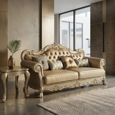 Klassesch 3-Sëtzer Canapé Sofa Couch Polsteren Sofas Couchen Barock