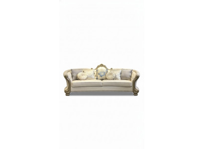 Ronn Sofa Holz geschnëtzte Véiersëtzer Couch Lieder Chesterfield Wunnen
