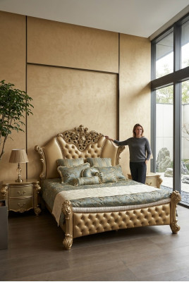 Schlofkummer 3 Deeler Set Bett 2x Nuetsdësch Konsole Better Duebel Luxus