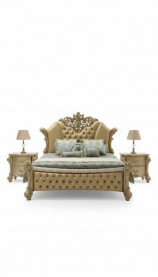 Schlofkummer 3 Deeler Set Bett 2x Nuetsdësch Konsole Better Duebel Luxus