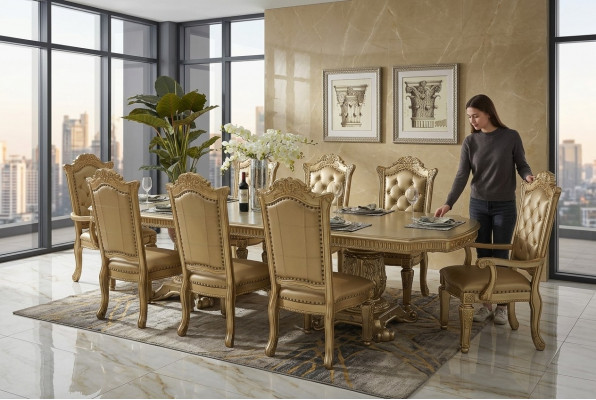 Iessdësch Iessdëscher Dëscher Dësch Büro Design Klassesch Holz Deko Barock