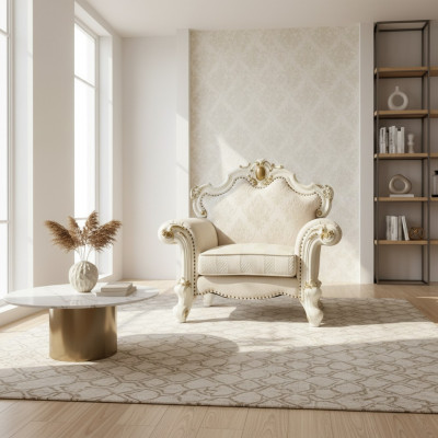 Textil Sessel 1 Sëtzer Sofa Polster Sofas Design Klassesch Luxus Barock