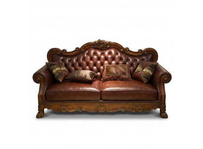 Liederdivan Barockstil Rokoko Liederdivan Couch Polstersëtz 3-Sëtzer Dräisëtzer