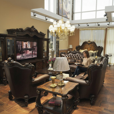 Sofagarnitur 321 Sëtzer Sofa Couch Lieder Garnitur Polsterset Holz Barock