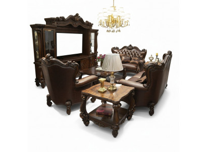 Sofagarnitur 321 Sëtzer Sofa Couch Lieder Garnitur Polsterset Holz Barock