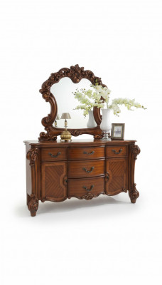 Buffet Anrichte Kommode Spigel Eechte Handaarbecht Holz Barock Rokoko
