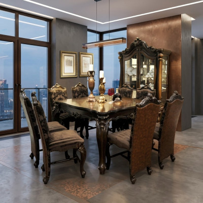 Iessen Dësch Grupp Iesszëmmer Dëscher Wunnzëmmer Garnitur Holz Design