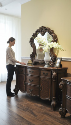 Édle Komoud Buffet Kommoder Schaf + Spigel Barock Rokoko Anricht Holz nei