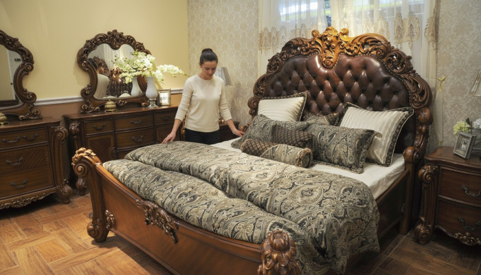 Klassesch Bett Barock Rokoko Chesterfield Stil Duebel Lieder Hotel Antik
