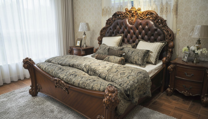 Klassesch Bett Barock Rokoko Chesterfield Stil Duebel Lieder Hotel Antik