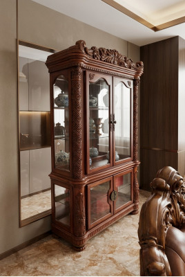 Edel Vitrinn Antik Stil Barock Rokoko Schaf Schaf Schaf Schauwenster Deko Wunnzëmmer