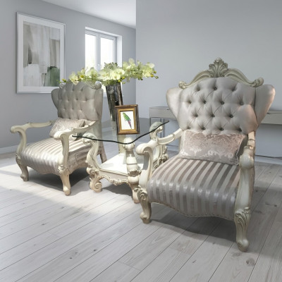 Lounge Club Garnitur 3-Teile Set 2x Fauteuil Beistelltisch Tisch Sofa Garnitur Nei