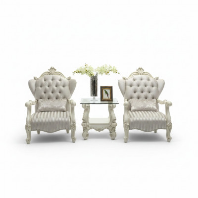 Lounge Club Garnitur 3-Teile Set 2x Fauteuil Beistelltisch Tisch Sofa Garnitur Nei