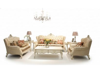 Klassesch Garnitur Chesterfield 4tlg. Set Canapé-Garnitur Couch Sofa Sofa Polster