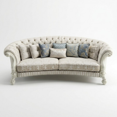 Klassesch Véiersëtzer Wunnzëmmer Canapé Stoff Barock Rokoko Luxus Sofa