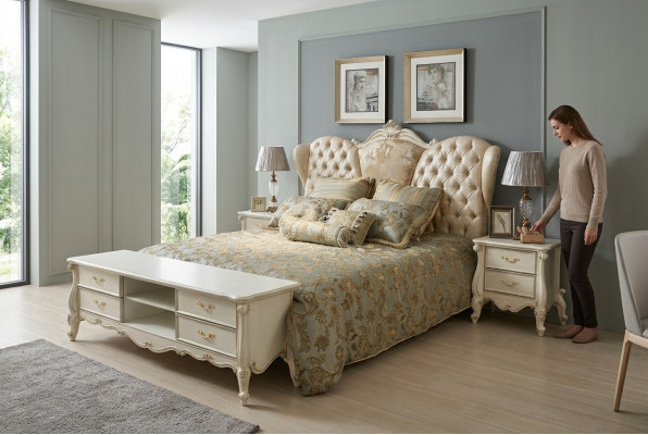 Chesterfield Bett Gepolstert Better Schlofzëmmer Ehebett Better 180x200cm nei