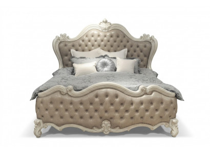 Luxus klassescht Schlofzëmmer 4-Deeler Bett Nuetsdëscher Kleederschaf