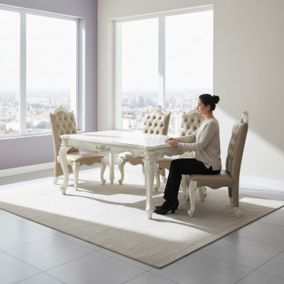 Iesszëmmer Garnitur Barock-Rokoko Iessdësch x6 Chesterfield Liederstülen