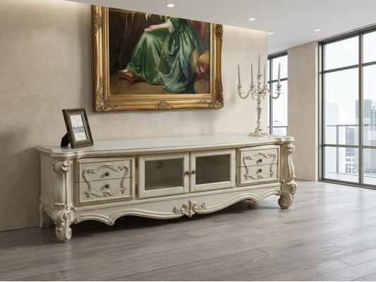 Sideboard TV Lowboard RTV Schaf Dësch Wunnzëmmer Holz Klassesch Barock Nei