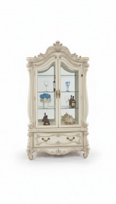 Anrichte Luxus Schafschraut Vitrine Glas Schaf Antikstil Barock Rokoko