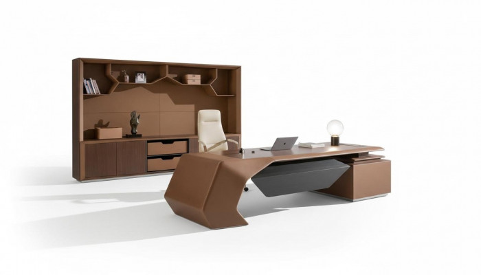 Designer Büro Aarbechtszëmmer Set Regal Dësch Schaf Komplett Set Miwwelen