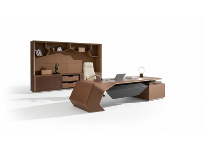 Designer Büro Aarbechtszëmmer Set Regal Dësch Schaf Komplett Set Miwwelen