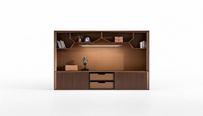 Büro Dossier Regal Schaf Holz Regaler Schief Office Wunnzëmmer