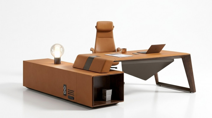 Designer Büro Aarbechtszëmmer Set Still Eckschreifdësch Komplett Set