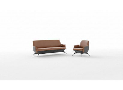 Modern Sofa Garnitur Canapé Sofa Garnituren Grupp 3+1 Plazen Ledersofa
