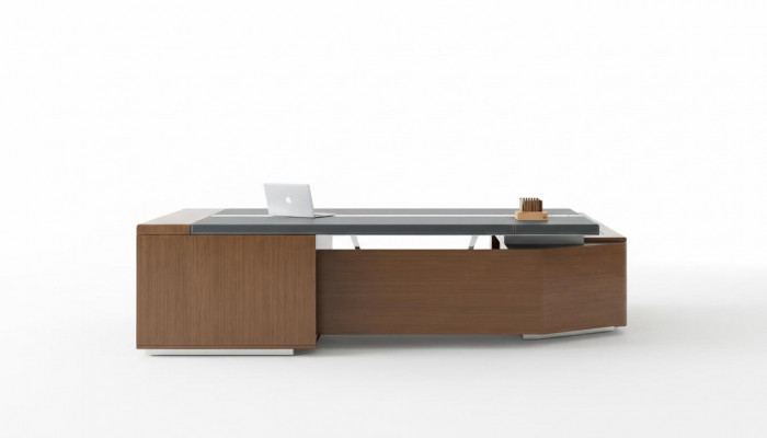 Design Büro Dësch Schreifdësch Sesselleiwen Ariichtung Ecktisch mat Stull 2-Deeler. Nei
