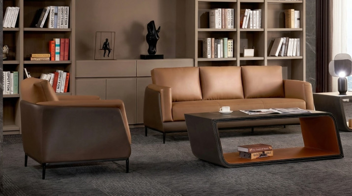 Sofa Sofen Couch Polster Lieder Modern Drësëtzer 3-Sëtzer Büro Ariichtung Nei