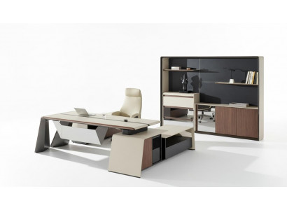 Büromiwwelen Aarbechtszëmmer Büro Miwwele Schreifdësch Schaf Sëtzfauteuil 3-Del. Set