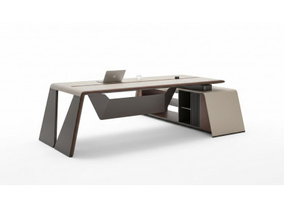 Design Büro Schreifdësch Dësch Fotell Ariichtung Ecktësch mat Stull 2tlg.