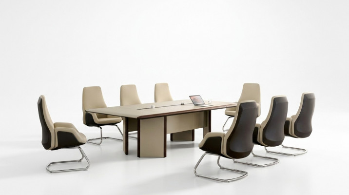 Konferenzdësch 6 Still Stull Dësch Meeting Büro Ariichtung 7 Deeler Set