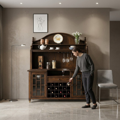 Landhaus Buffet Kommode Vitrinen Schaf Weinschaf Regal Vitrin Schiefcher