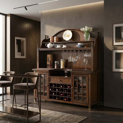Landhaus Buffet Kommode Vitrinen Schaf Weinschaf Regal Vitrin Schiefcher