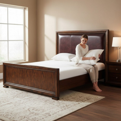 Holz Better Hotel 180x200 cm Miwwelen Schlofkummer Bett Massivt Holz Bett Barock