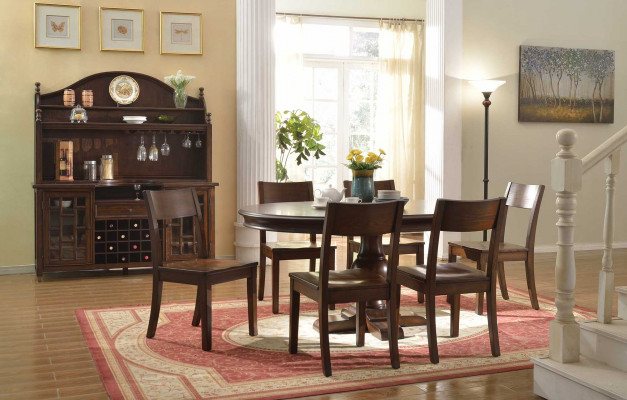 Set Komplett Iessdësch 6x Still Iesszëmmer Set Iess Grupp Holz Dësch Dëscher 7 Stéck